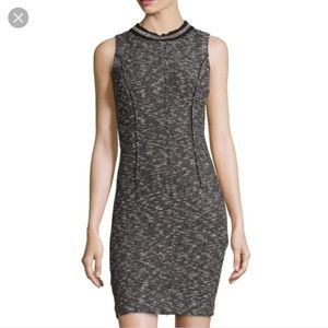 Rebecca Taylor Black-white tweed sheath dress 10